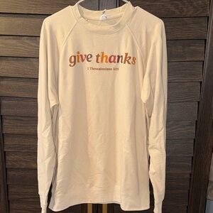 Beige 'Give Thanks' Sweatshirt